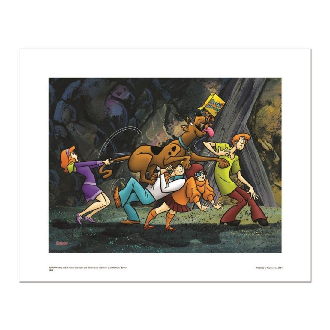 Scooby Snacks Numbered Limited Edition Giclee from Hanna-Barbera with Certificate of Authenticity.: Scooby Snacks is a limited edition giclee on paper from Hanna-Barbera featuring iconic Scooby Doo characters. It comes numbered, with hologram seal, and a Certificate of Authenticity! Measures approx.