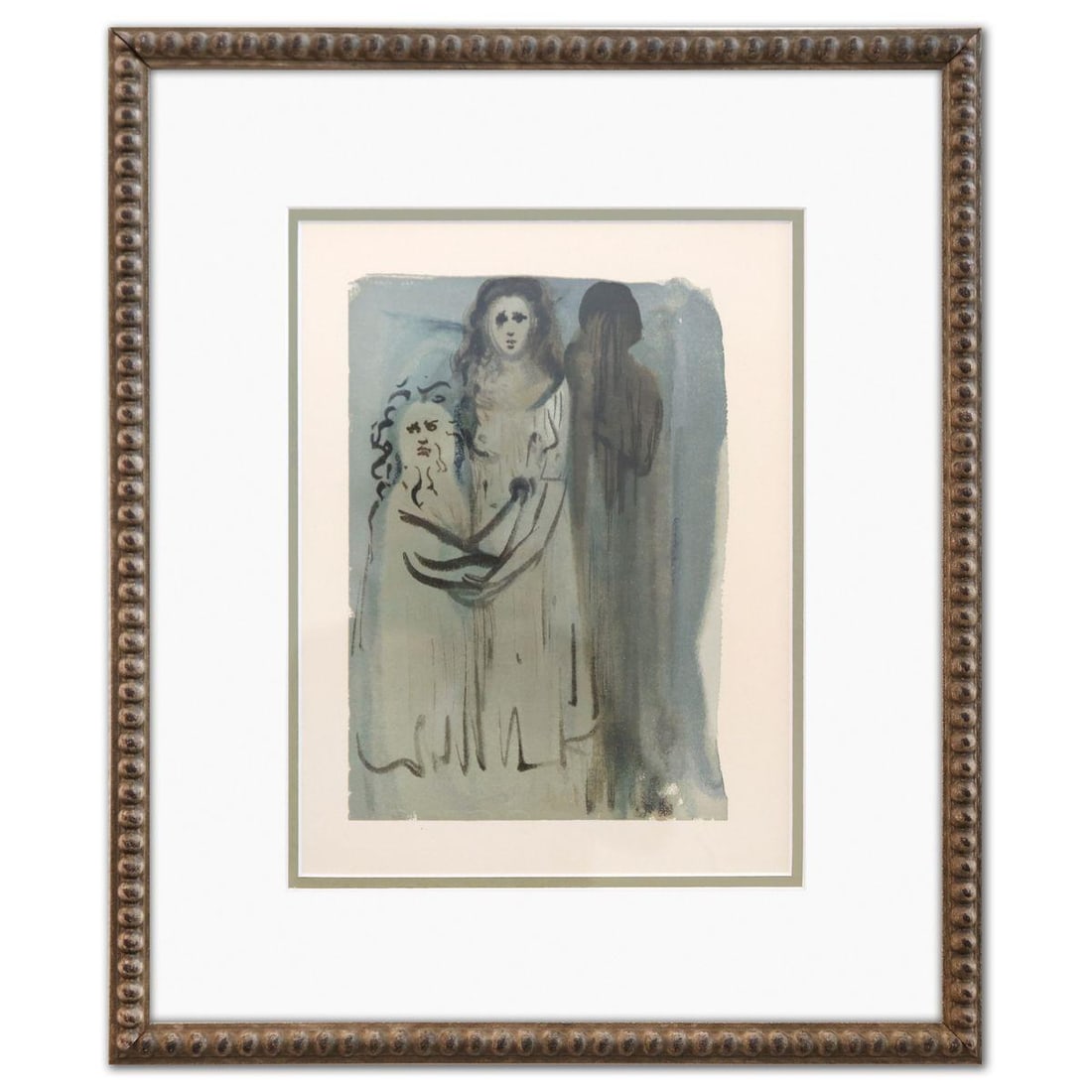 Salvador Dali- Original Color Woodcut on B.F.K. Rives Paper "Purgatory 16": Artist: Salvador Dali. Medium: Original Color Woodcut on B.F.K. Rives Paper. Title: Purgatory 16. Size: 13" x 10". Measures approx. 19" x 16" (framed). Certificate of Authenticity: Is included. Additi