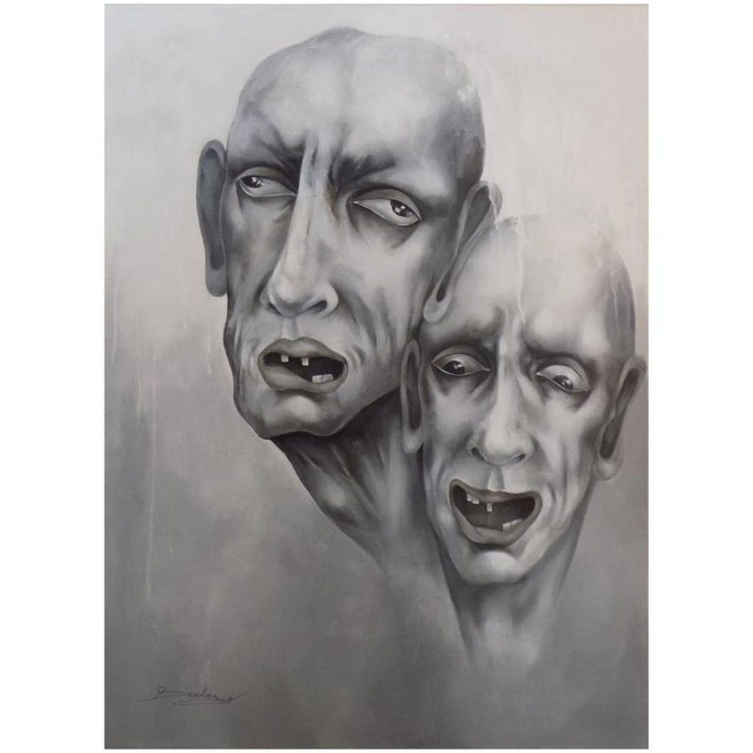 Berberyan, "Vampire Club" Hand Signed Original Painting on Canvas with Letter of Authenticity.: Vampire Club is an original acrylic mixed media painting on canvas by Ara Berberyan. The piece is hand signed and comes with a letter of authenticity. Measures approximately 40" x 30".