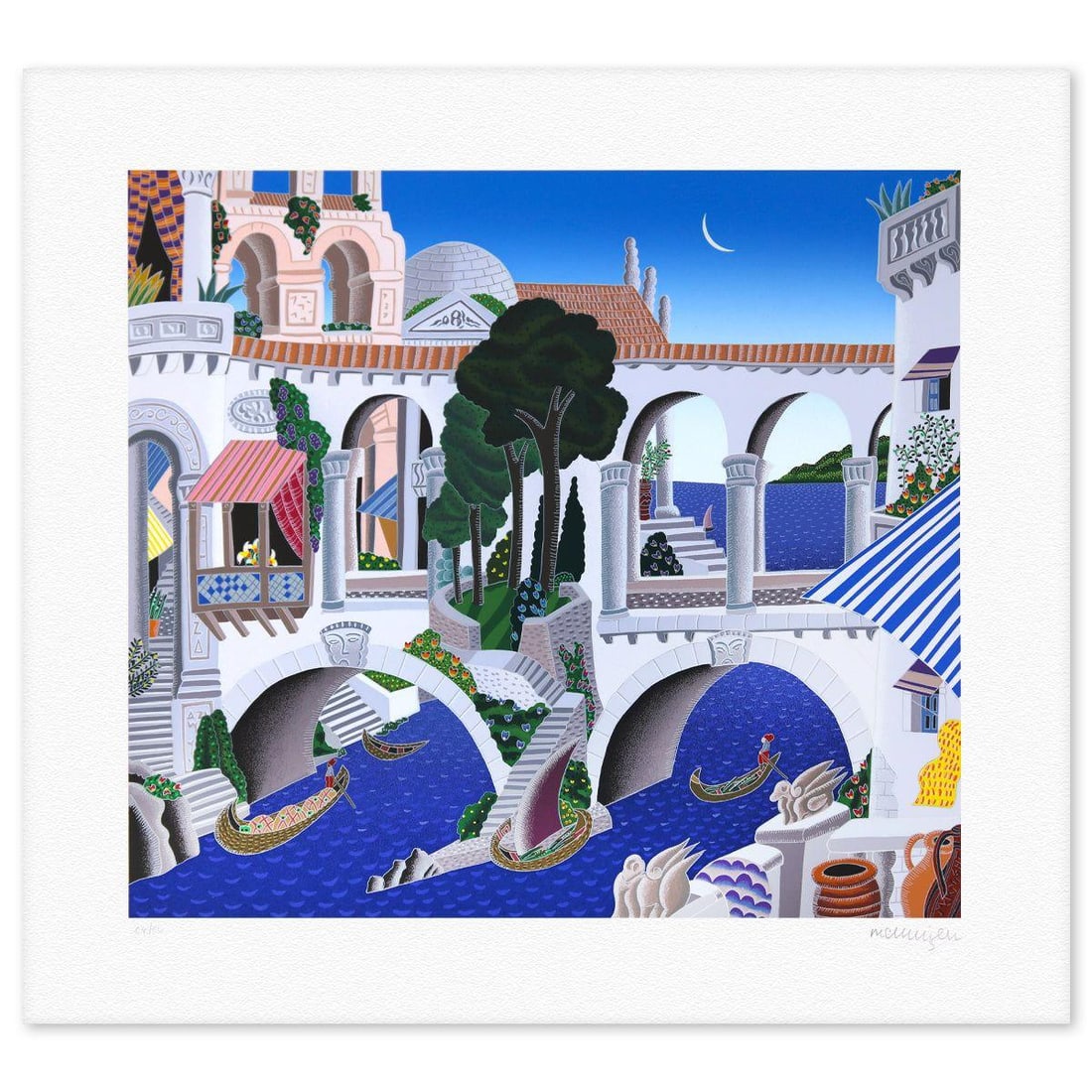 Thomas Mcknight- Serigraph "Classical Bridge": Artist: Thomas Mcknight. Medium: Serigraph. Title: Classical Bridge. Size: 21" x 23". Reference#: 80594.