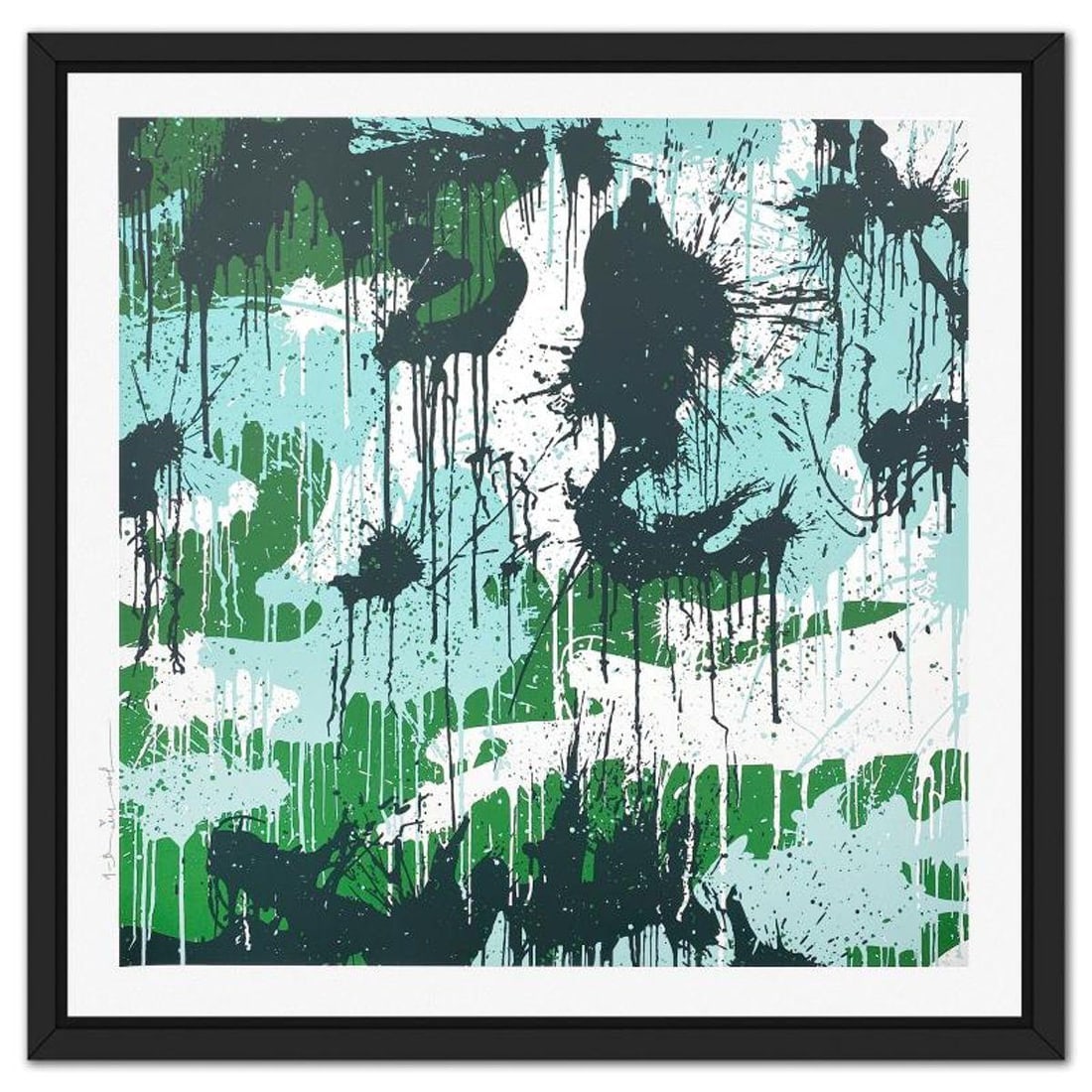 Mr. Brainwash, "Camo Splash G" Framed Limited Edition Silk Screen, Hand Signed with Certificate of: Camo Splash G is a limited edition silk screen print on paper by Mr Brainwash, hand signed and thumb-printed by the artist. The piece comes custom framed with a Certificate of Authenticity. Measures a