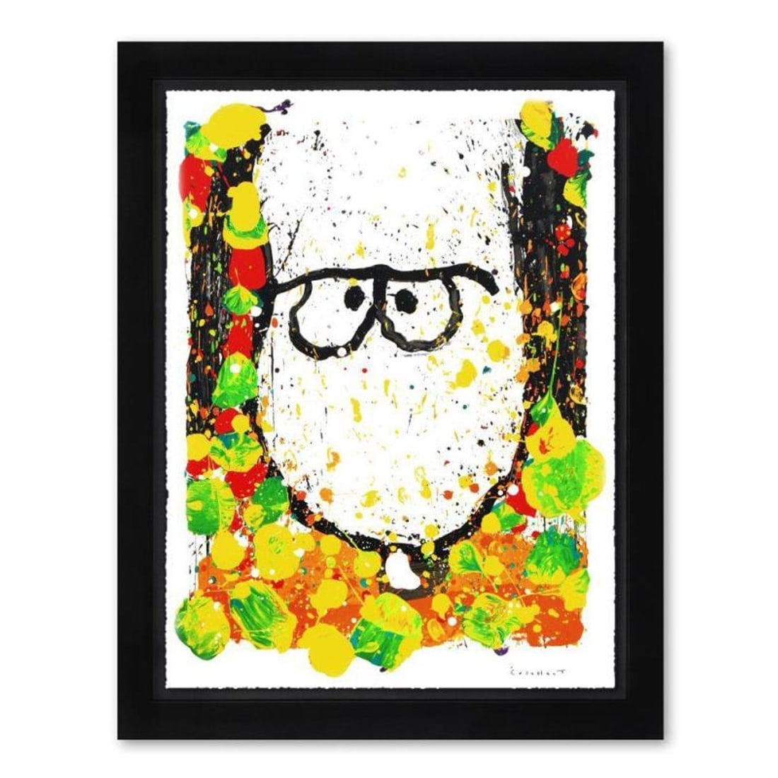Tom Everhart, "Squeeze The Day-Monday" Framed Limited Edition Hand Pulled Original Lithograph. Hand: Squeeze the Day-Monday is a limited edition hand pulled original lithograph on museum quality deckle-edge paper by Tom Everhart. The piece is numbered, and hand signed by the artist. This is one of th