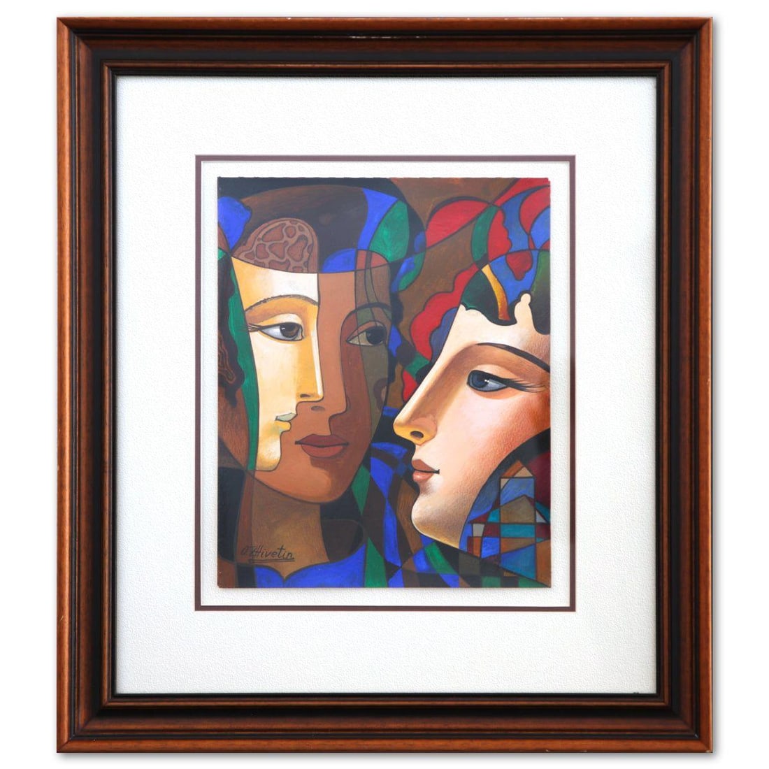 Oleg Zhivetin- Original "Untitled (004)": Artist: Oleg Zhivetin. Medium: Original. Title: Untitled (004). Size: 13" x 11". Measures approx. 23" x 21" (framed). Signature: Hand Signed. Reference#: 74489.