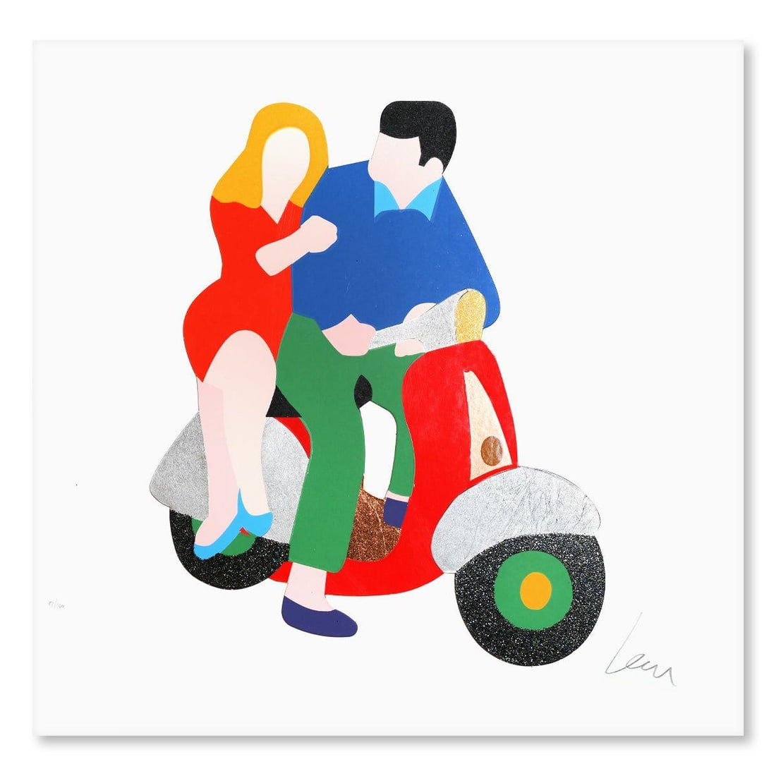 Marco Lodola- Silkscreen "Stringiti ame": Artist: Marco Lodola. Medium: Silkscreen. Title: Stringiti ame. Size: 20" x 20". Signature: Hand Signed and Numbered. Certificate of Authenticity: Is included. Reference#: 28018.