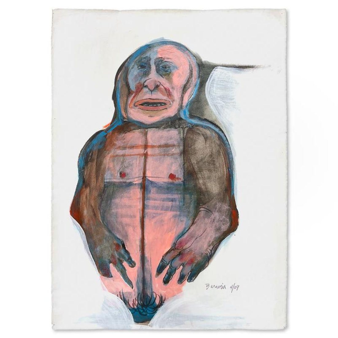 Milton Berwin (1925-2023), Original Painting (30" x 22"), Hand Signed with Letter of Authenticity.: This is an original painting on paper by Milton Berwin (1925-2023), hand signed by the artist. Includes Letter of Authenticity. Measures approx. 30" x 22" (image).