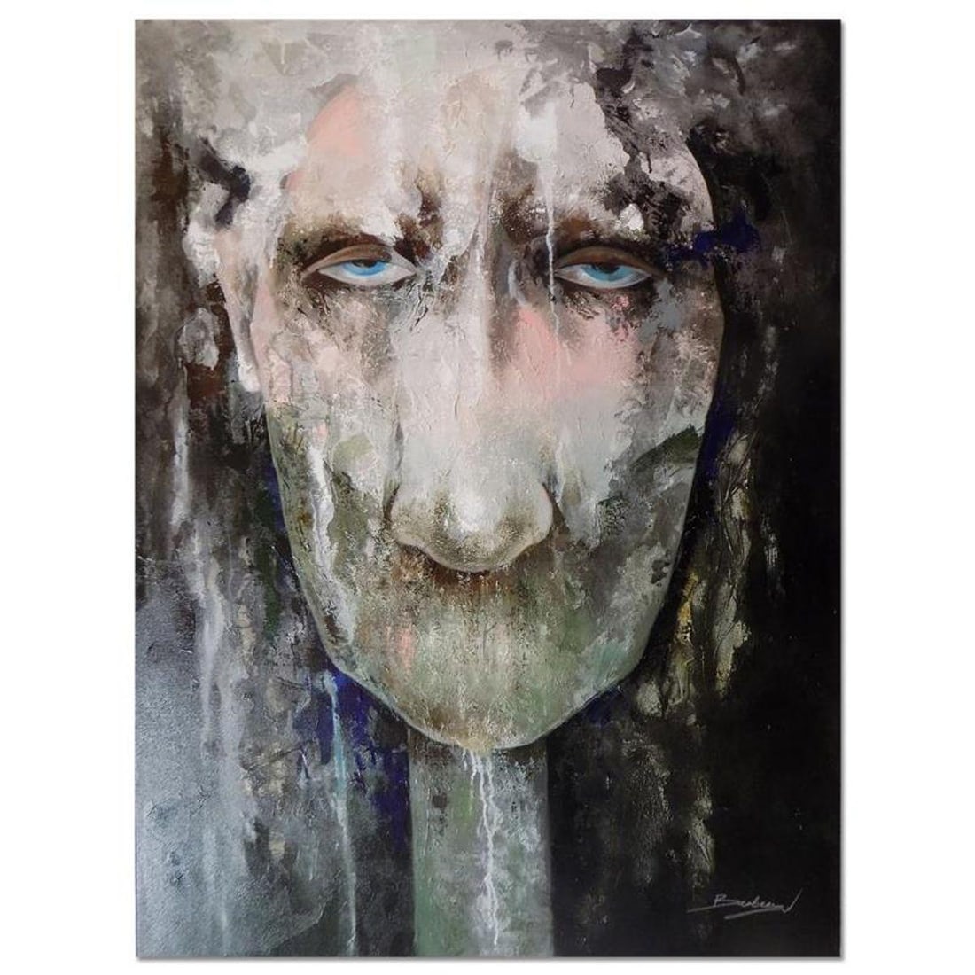 Berberyan, "Speechless" Hand Signed Original Painting on Canvas with Letter of Authenticity.: Speechless is an original acrylic mixed media painting on canvas by Ara Berberyan. The piece is hand signed and comes with a letter of authenticity. Measures approximately 48" x 36".