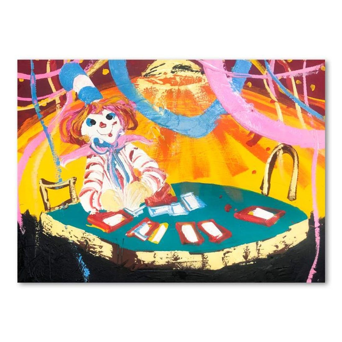 Paul Blaine Henrie (1932-1999), "Blackjack Beats 21" Hand Signed Original Painting on Canvas: Blackjack Beats 21 is an original oil painting on stretched canvas by Paul Blaine Henrie (1932-1999). The piece is hand signed by the artist and comes with a letter of authenticity. Please note that d