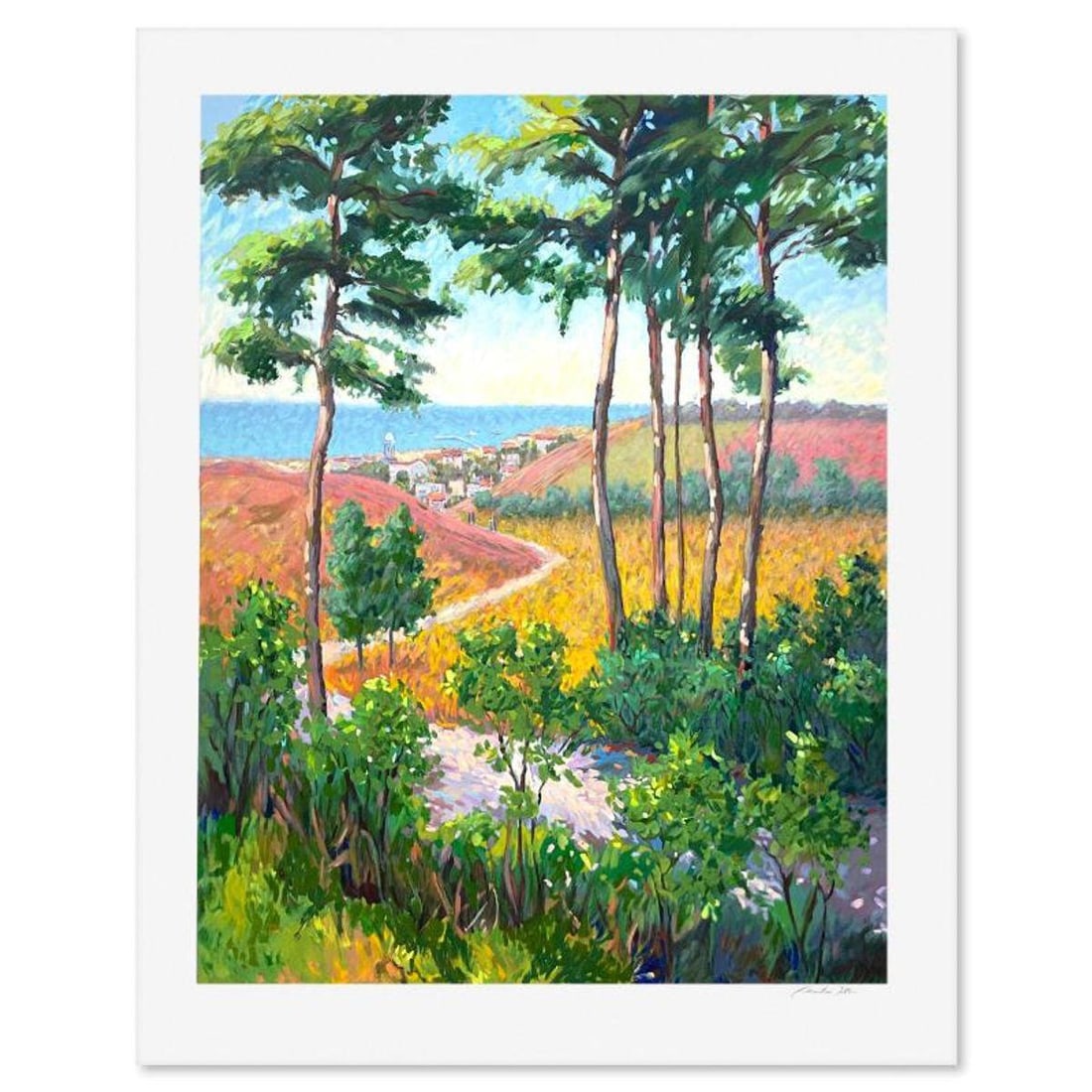 Christian Title (1932-2020), "Path to the Village" Limited Edition Publisher's Proof Serigraph on: Path to the Village is a limited edition serigraph on canvas by Christian Title (1932-2020), numbered and hand signed by the artist. Includes Letter of Authenticity. Measures approx. 35.5" x 29" (bord