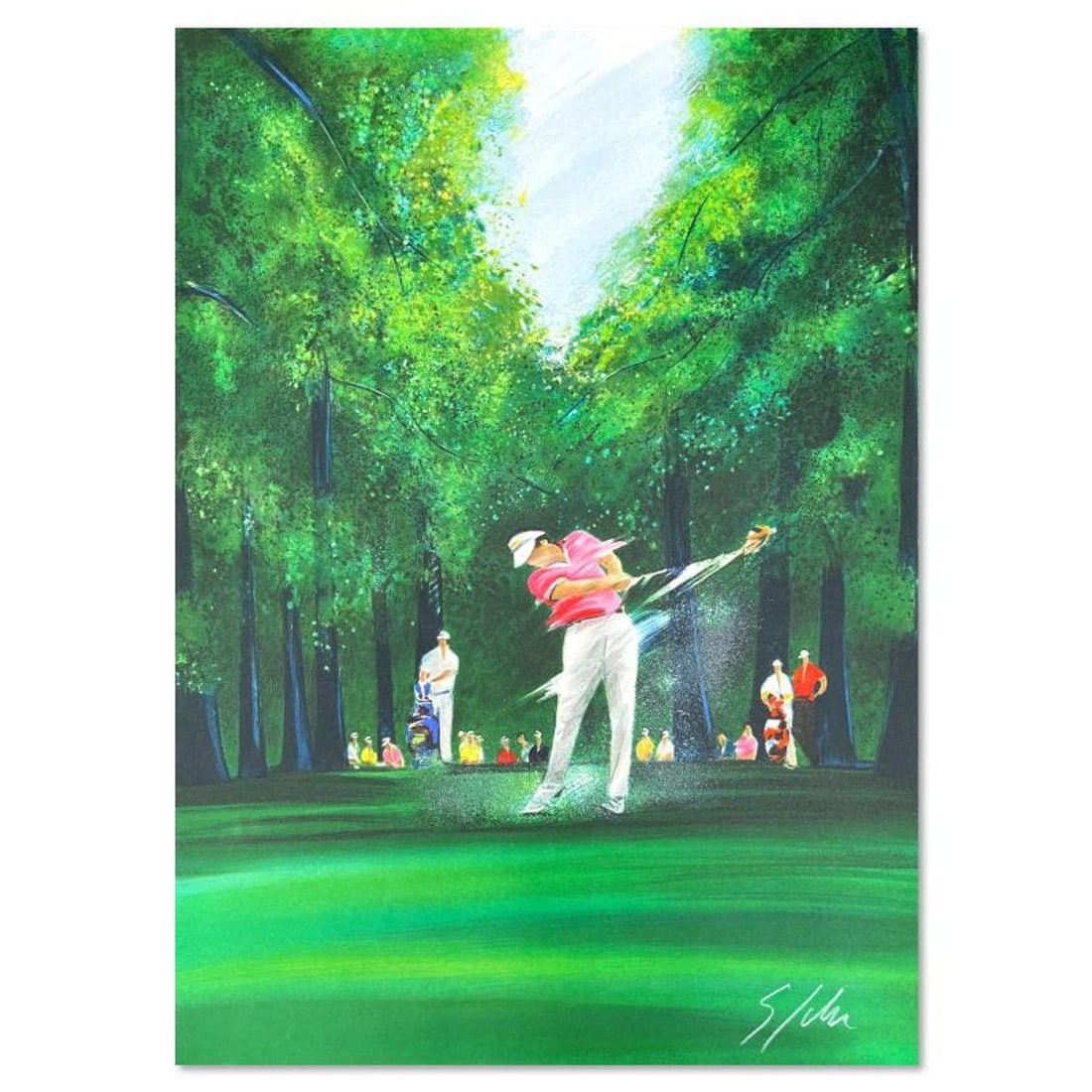 Victor Spahn, "French Open" hand signed limited edition lithograph with Certificate of Authenticity.: French Open is a limited edition lithograph on paper by Victor Spahn. Printed at Art-Lithographies workshop in Paris, the piece is hand signed by the artist and comes with a certificate of authenticit