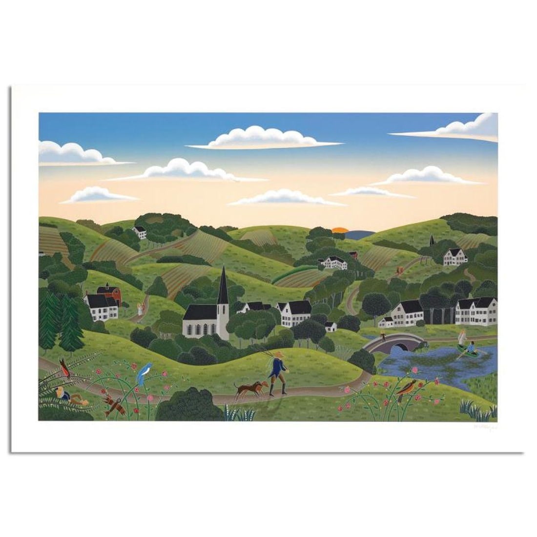 Thomas Mcknight, "Connecticut Valley" Limited Edition Serigraph, Numbered and Hand Signed with: Connecticut Valley is a limited edition serigraph on paper by Thomas Mcknight, numbered and hand signed by the artist. Includes Letter of Authenticity. Measures approx. 30" x 42" (border), 25" x 37" (