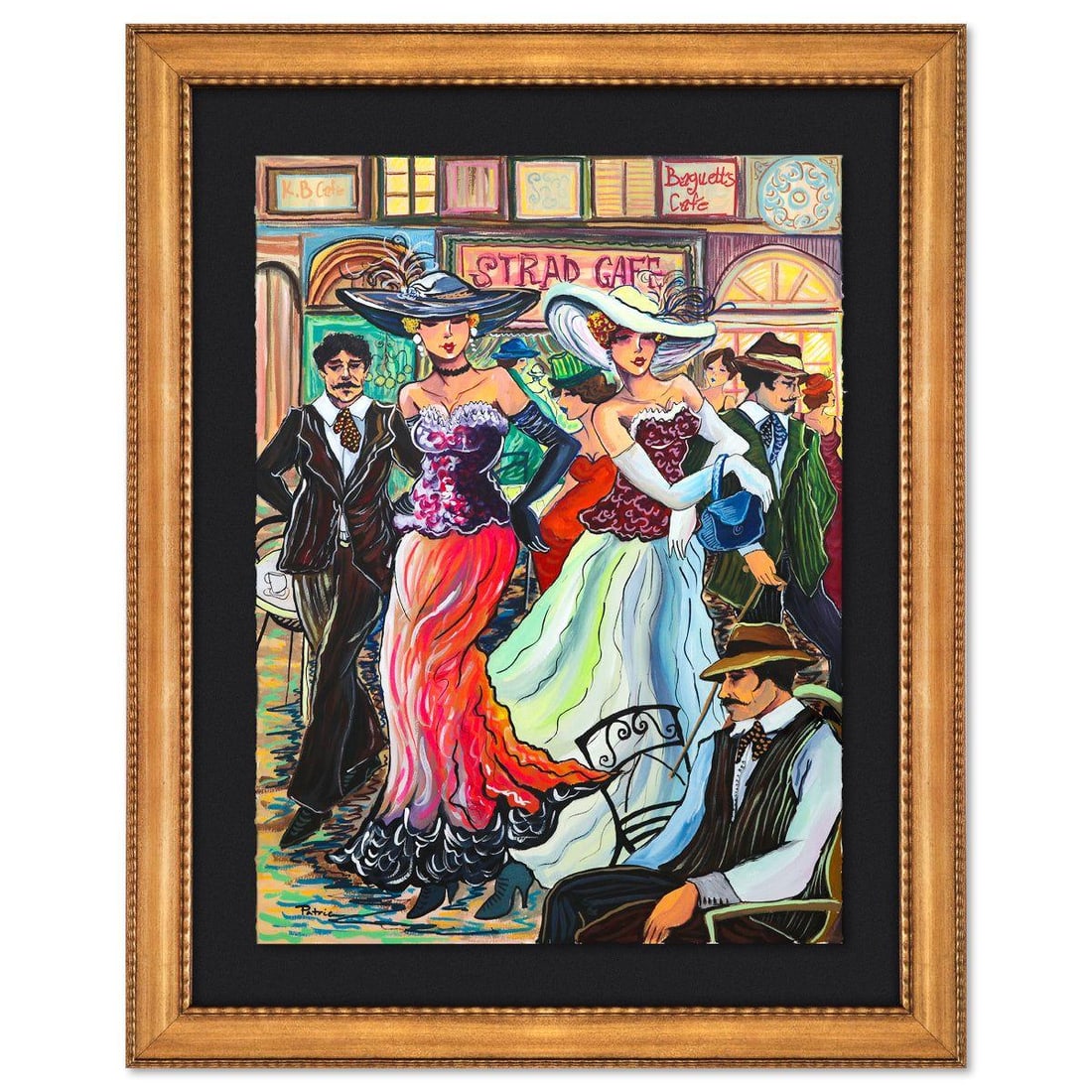 Patricia Govezensky- Original Watercolor on Paper "Energetic Fusion": Artist: Patricia Govezensky. Medium: Original Watercolor on Paper. Title: Energetic Fusion. Size: 30" x 22". Measures approx. 40" x 32" (framed). Signature: Hand signed. Certificate of Authenticity: i