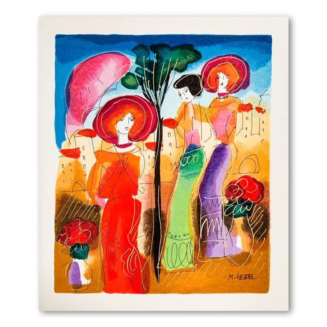 Moshe Leider, Hand Signed Limited Edition Serigraph on Paper with Letter of Authenticity.: This is a limited edition serigraph on paper by Moshe Leider. It is numbered and hand signed and includes a letter of authenticity. Measures approximately 9" x 7.5" (image). Reference#: 91410.