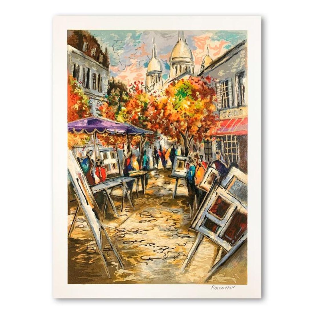 Michael Rozenvain, Hand Signed Limited Edition Serigraph on Paper with Letter of Authenticity.: This is a limited edition serigraph on paper by Michael Rozenvain. It is numbered and hand signed and includes a letter of authenticity. Measures approximately 12" x 16.5" (image). Reference#: 93454.