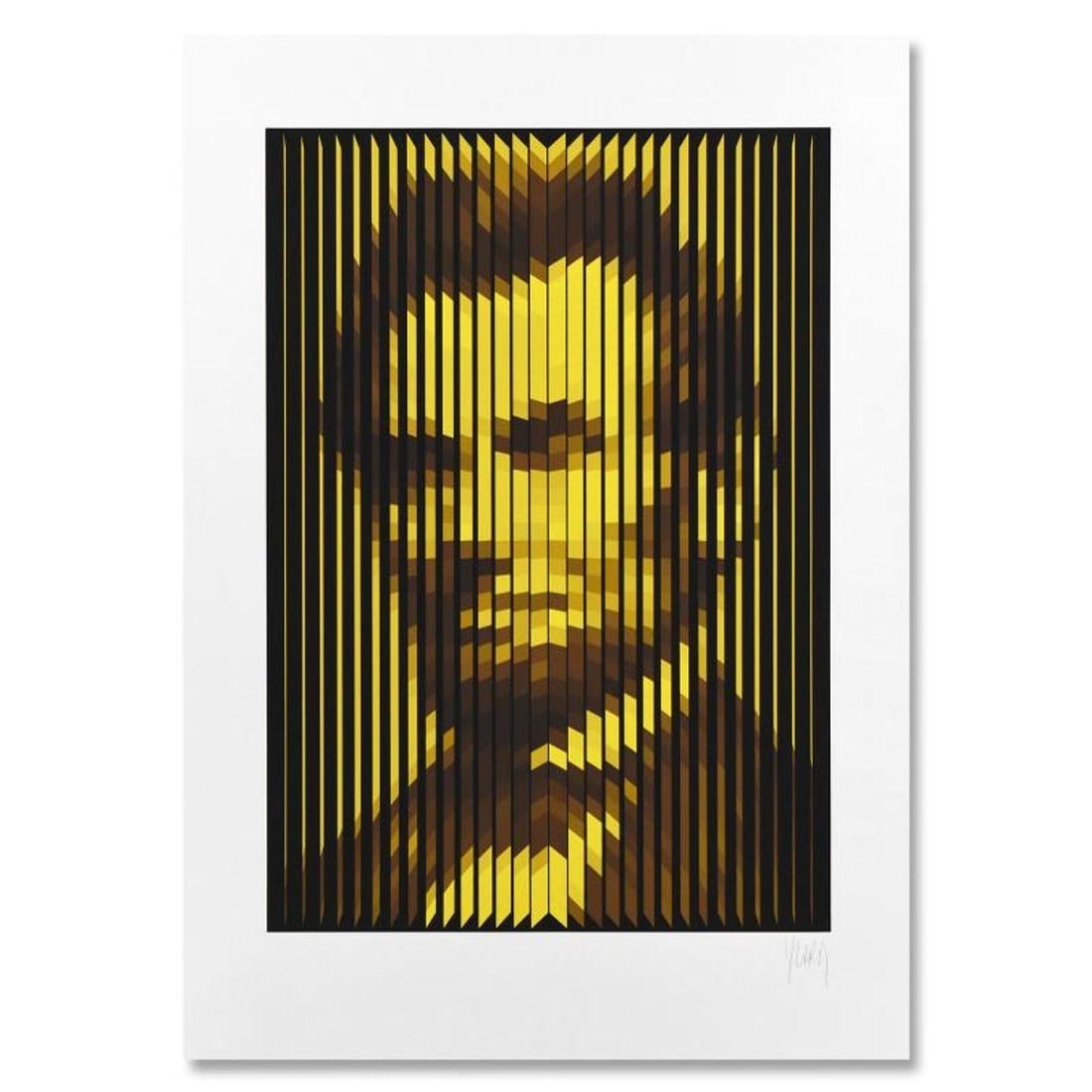 Jean-Pierre Yvaral (1934-2002), "Abraham Lincoln" Limited Edition Serigraph, Numbered and Hand: Abraham Lincoln is a limited edition serigraph on paper by Jean-Pierre Yvaral (1934-2002), numbered and hand signed by the artist. Includes Letter of Authenticity. Measures approx. 28" x 41" (with bor