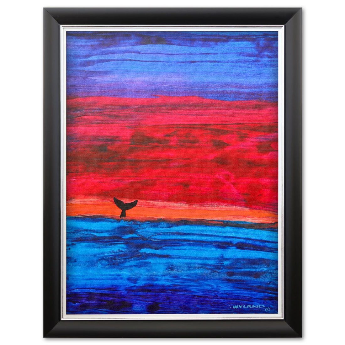 Wyland- Original Painting on Canvas "Abstract": Artist: Wyland. Medium: Original Painting on Canvas. Title: Abstract. Size: 48" x 36". Measures approx. 55.5" x 43" (framed). Signature: Hand signed. Certificate of Authenticity: Is included. Referenc