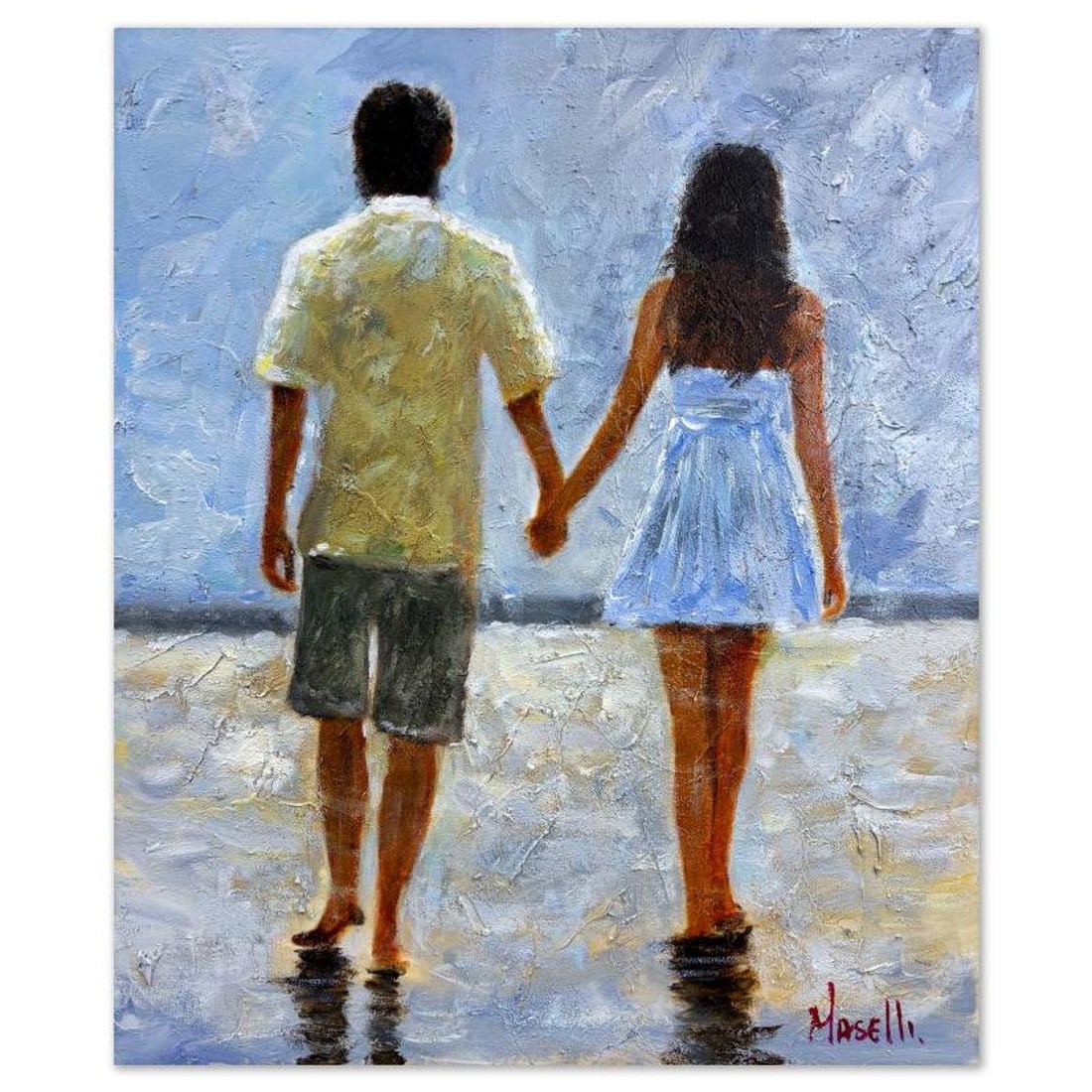 Michael Maselli, Original Painting on Canvas, Hand Signed with Letter of Authenticity.: This is an original painting on stretched canvas by Michael Maselli, hand signed by the artist. Includes Letter of Authenticity. Measures approx. 24" x 20" (image).