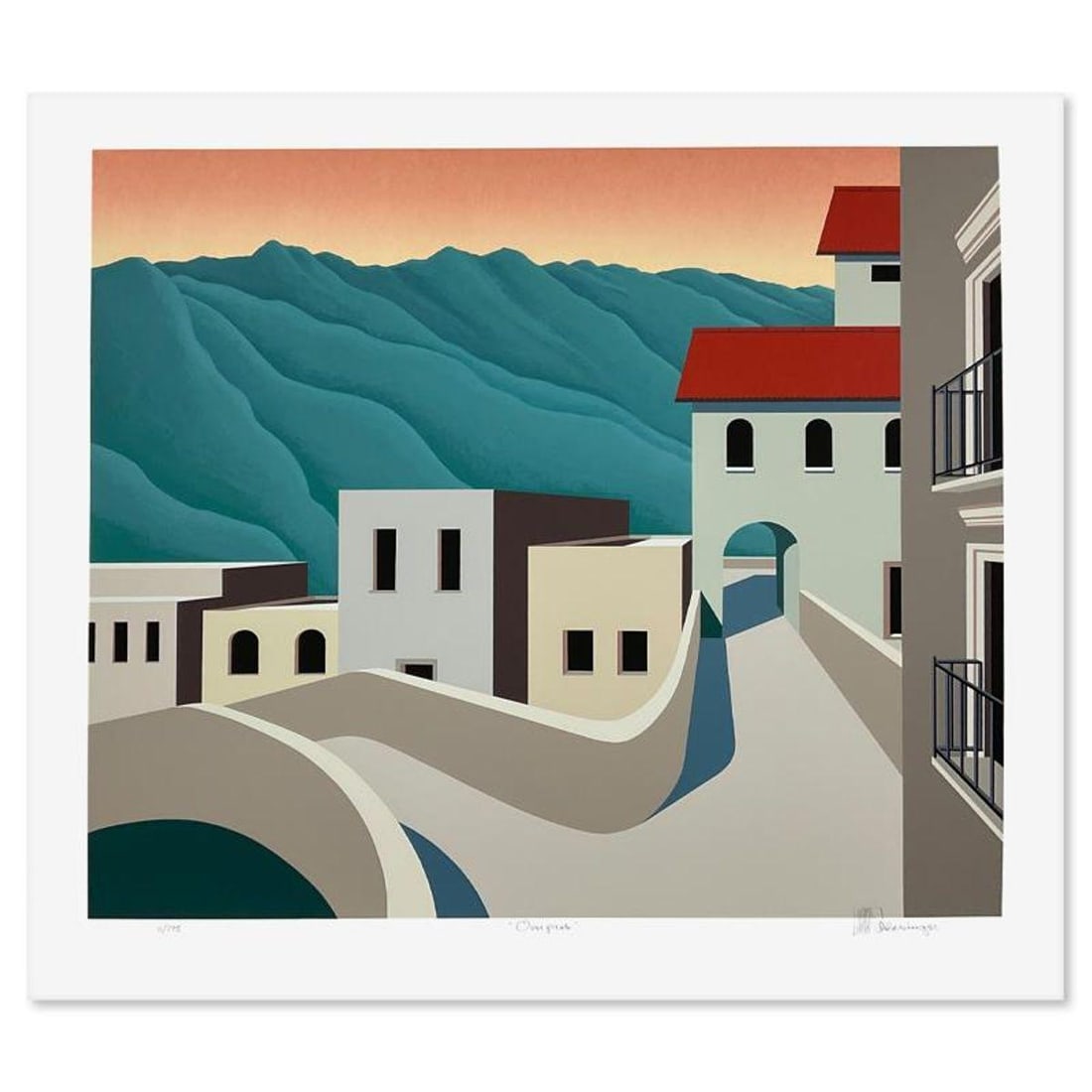 William Schlesinger (1915-2011), "Overpass" Limited Edition Serigraph, Numbered 11/295 and Hand: Overpass is a limited edition serigraph on paper by William Schlesinger (1915-2011), numbered 11/295 and hand signed by the artist. Includes Letter of Authenticity. Measures approx. 33.5" x 30" (borde