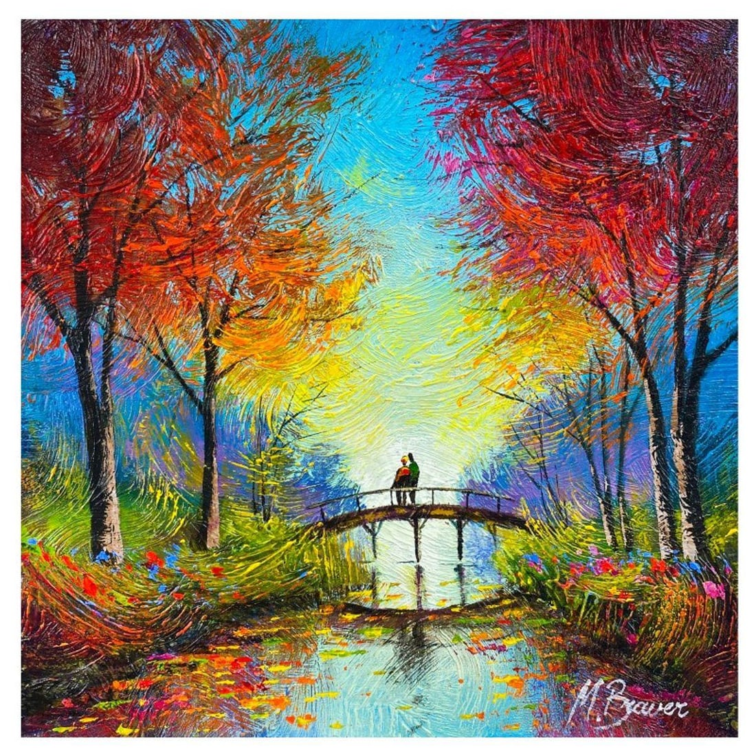 Mark Braver, Original Acrylic Painting on Canvas, Hand Signed with Letter of Authenticity.: This is an original acrylic painting on canvas by Mark Braver, hand signed by the artist. Includes Letter of Authenticity. Measures approx. 12" x 12" (image).