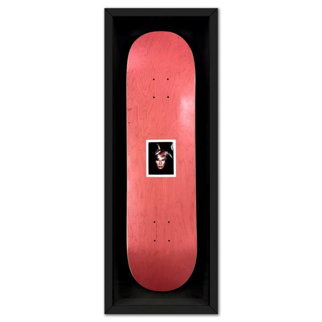 Andy Warhol (1928-1987), "Self-Portrait (Red)" Framed One-of-a-Kind Unique Edition Skateboard,: Self-Portrait (Red) is a one-of-a-kind unique edition skateboard by Andy Warhol (1928-1987), bearing the plate signature inverso of the artist. This piece comes custom framed. This piece is from a uni