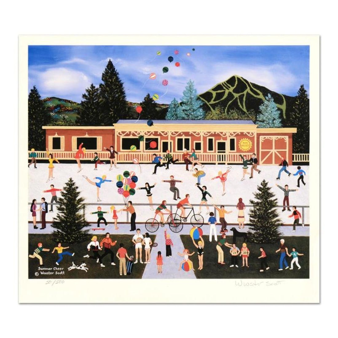 Jane Wooster Scott, "Summer Cheer" Hand Signed Limited Edition Lithograph with Letter of: Summer Cheer is a limited edition lithograph on paper by Jane Wooster Scott. The piece is hand signed and numbered and comes with a letter of authenticity. Measures approx. 15" x 13.5" (with border);