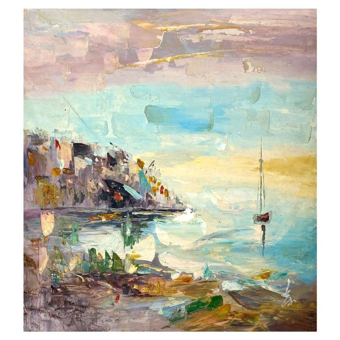 Inam, Original Acrylic Painting on Canvas, Hand Signed with Letter of Authenticity.: This is an original oil painting on canvas by Inam, hand signed by the artist. Includes Letter of Authenticity. Measures approx. 36" x 36" (image).