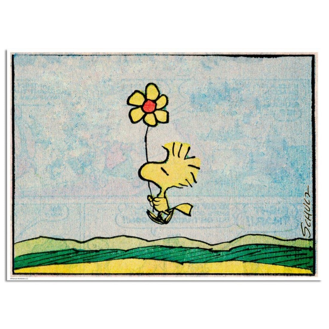 Peanuts, "Flower" Hand Numbered Limited Edition Fine Art Print with Certificate of Authenticity.: A vibrant and striking edition portraying the simple yet emotive art of Charles. M. Schulz, creator of PEANUTS . You'll love the color, it really POPS in person! It looks incredible on the wall and wi