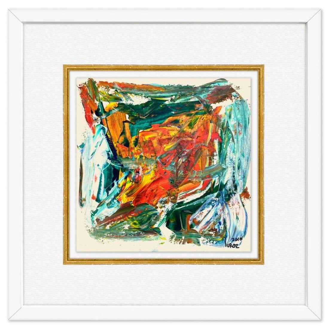 Yuroz, Framed Original Painting, Hand Signed with Letter of Authenticity.: This is an original painting on paper by Yuroz, hand signed by the artist. This piece comes custom framed on linen. Includes Letter of Authenticity. Measures approx. 18" x 18" (frame), 10" x 10" (imag