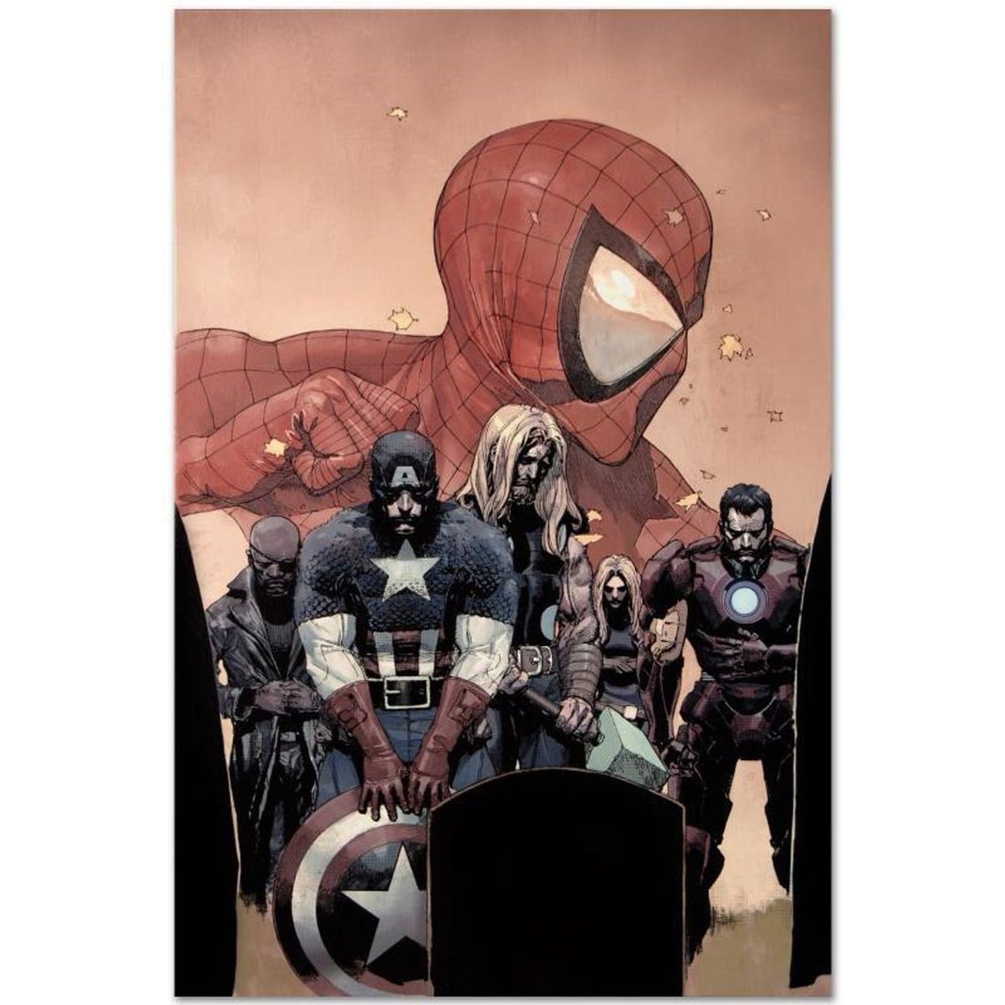 Marvel Comics "Ultimate Avengers Vs. New Ultimates #6" Numbered Limited Edition Giclee on Canvas by: A piece of comic book history, this limited edition, from original art by Leinil Francis Yu, depicts Nick Fury, Captain America, Iron Man, and Thor. After winning the Wizard's Drawing Board Contest, M