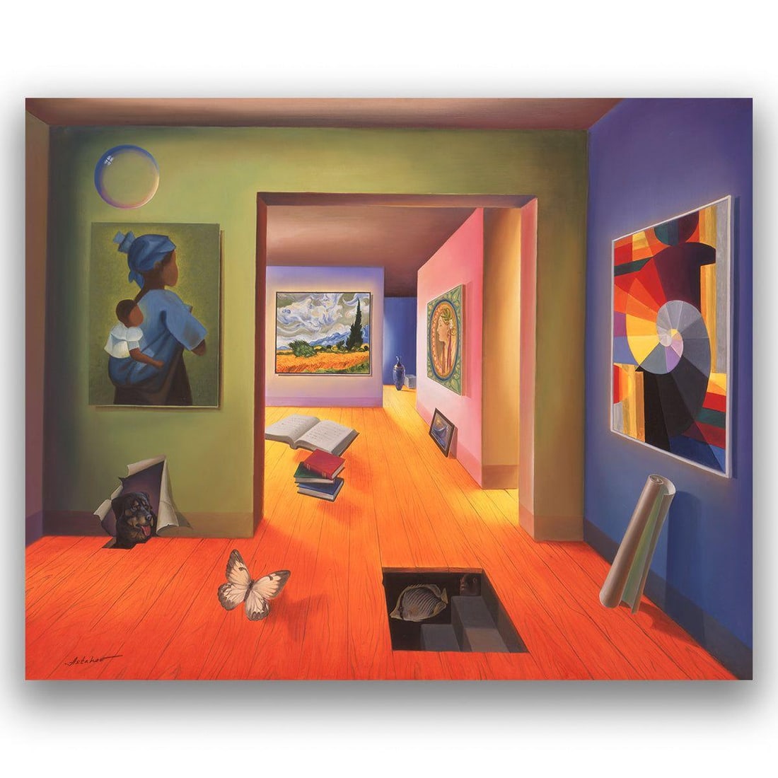 Alexander Astahov- Giclee on Canvas "African Art": Artist: Alexander Astahov. Medium: Giclee on Canvas. Title: African Art. Size: 24" x 30". Signature: Signed and numbered. Certificate of Authenticity: Is included. Additional: Limited edition of 54. R