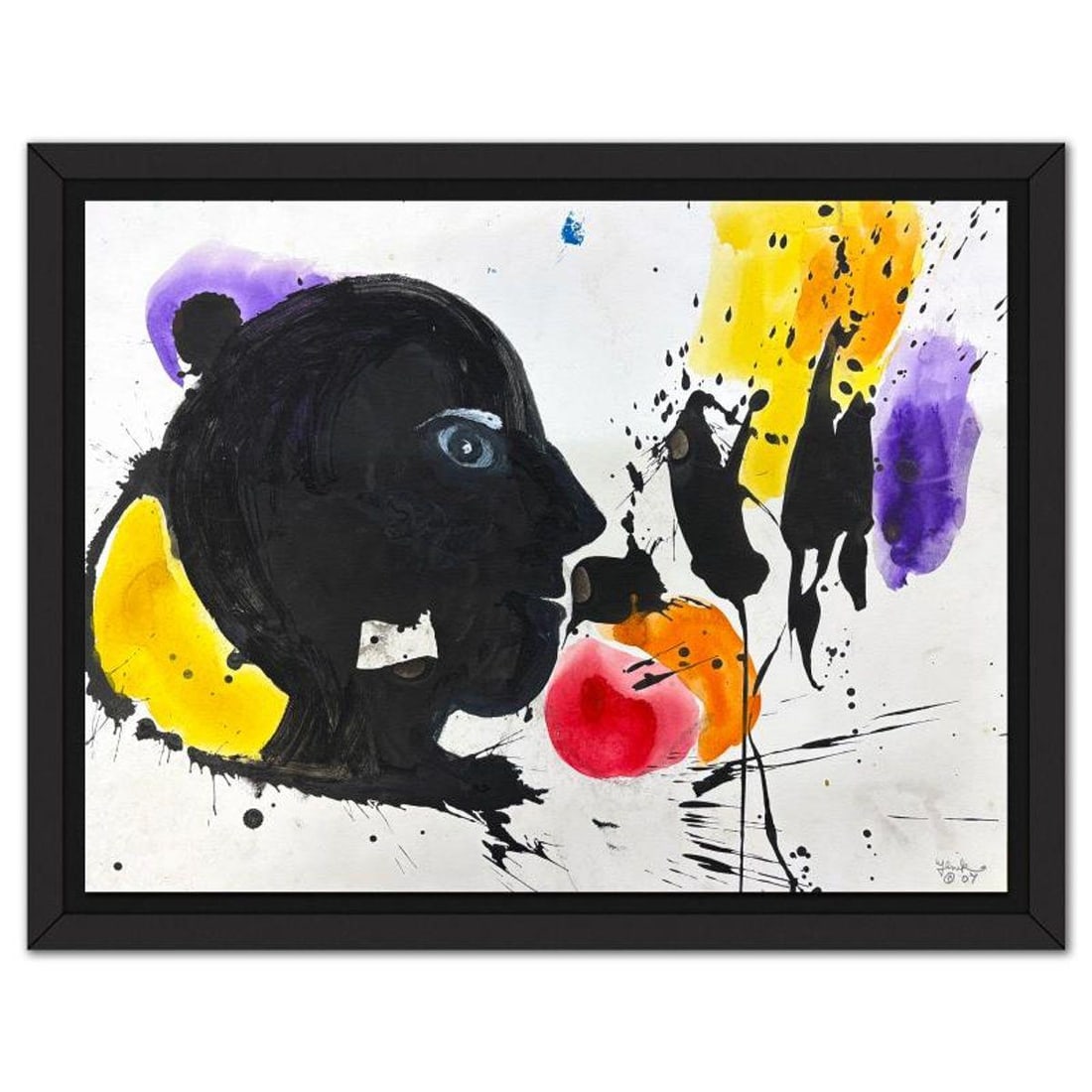 Jenik Cook, Framed Hand Signed Original Painting with Letter of Authenticity.: This is an original acrylic painting on paper by Jenik Cook. Hand signed by the artist, it includes Letter of Authenticity. This piece comes from the artist's personal collection. Measures approximate