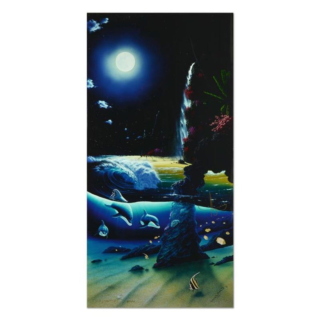 Wyland, "Island Paradise" Limited Edition Cibachrome, Numbered and Hand Signed with Certificate of (1 of 3)