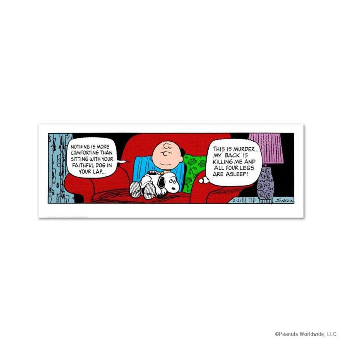 Peanuts, "Faithful Dog" Hand Numbered Limited Edition Fine Art Print with Certificate of: A vibrant and striking edition portraying the simple yet emotive art of Charles. M. Schulz, creator of PEANUTS . You'll love the color, it really POPS in person! Bold and beautiful, with watercolour e