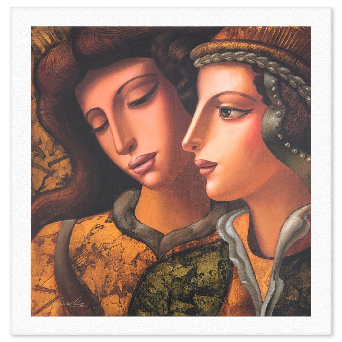 Oleg Zhivetin- Silkscreen "Expectation": Artist: Oleg Zhivetin. Medium: Silkscreen. Title: Expectation. Size: 20" x 20". Signature: Hand signed and numbered. Reference#: 74683.