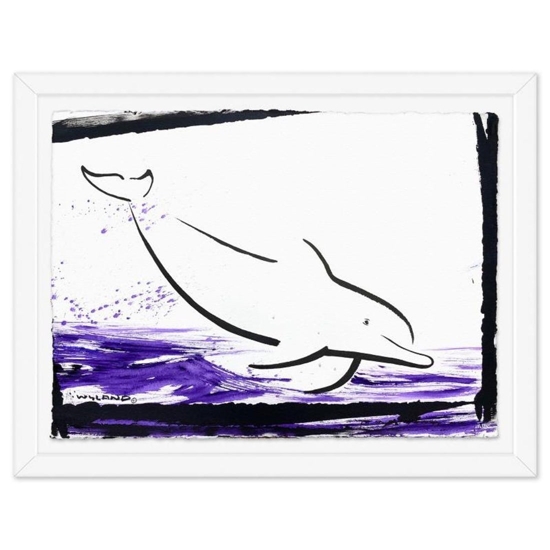 Wyland, "Dolphin" Framed Original Sumi Ink Painting, Hand Signed with Letter of Authenticity.: Dolphin is an original sumi ink painting on paper by Wyland, hand signed by the artist. This piece comes custom framed. Includes Letter of Authenticity. Measures approx. 30" x 37" (frame), 23" x 30" (