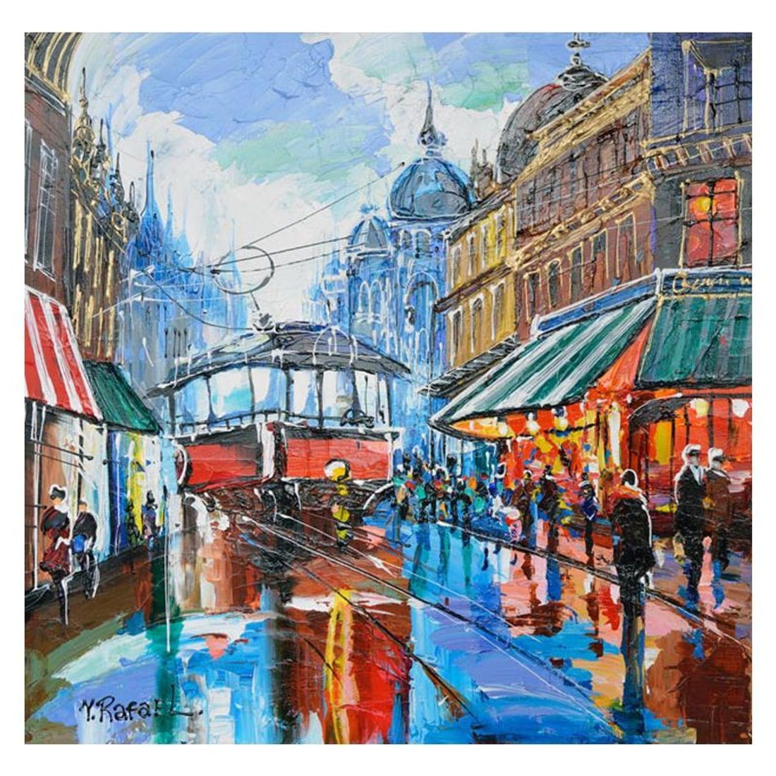 Yana Rafael, "Trolley" Hand Signed Original Painting on Canvas with COA. (1 of 1)