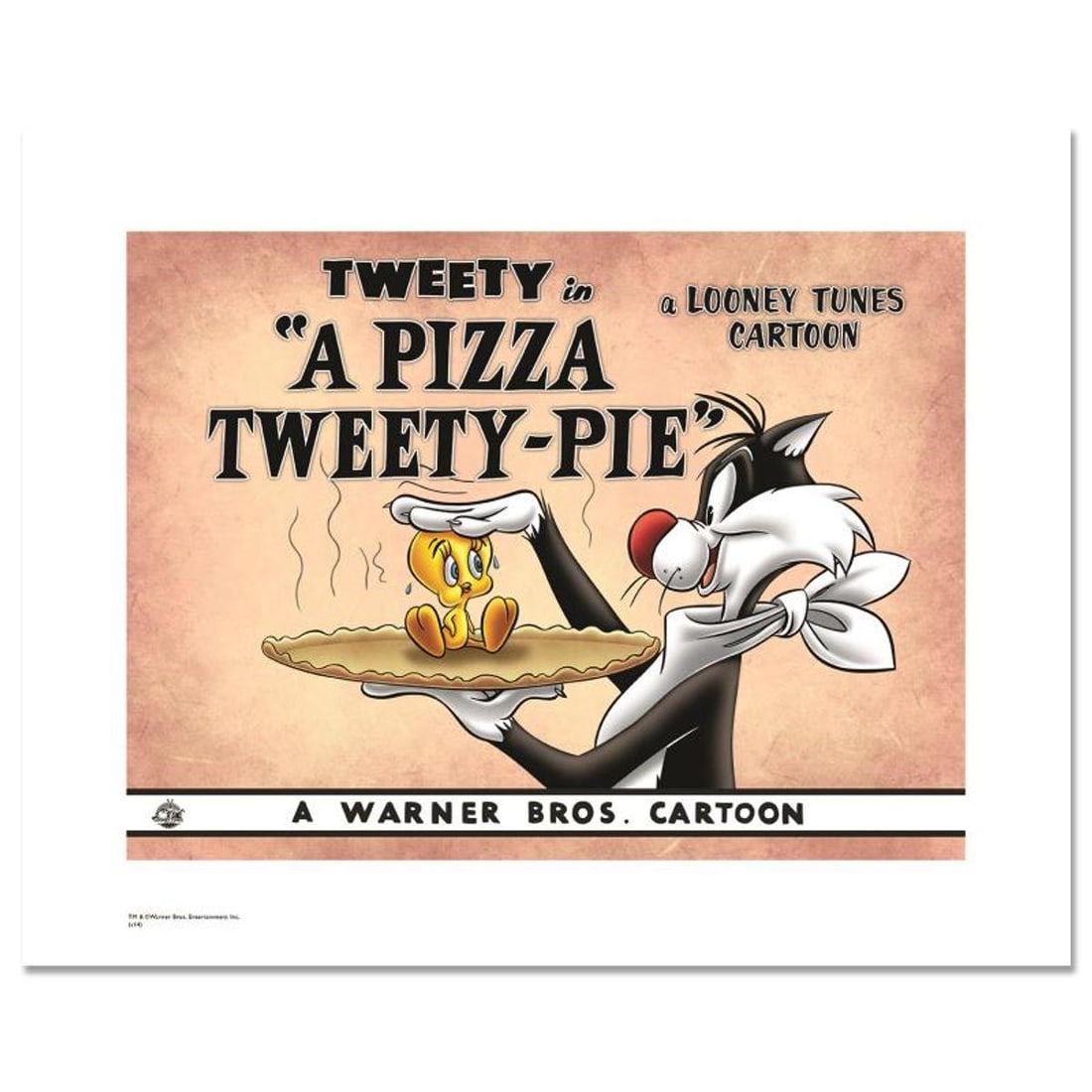 Looney Tunes, "A Pizza Tweety-Pie" Numbered Limited Edition with COA.: A Pizza Tweety-Pie is a licensed limited edition giclee on paper featuring classic Looney Tunes characters. The piece is numbered and with hologram seal; includes Certificate of Authenticity! Measures