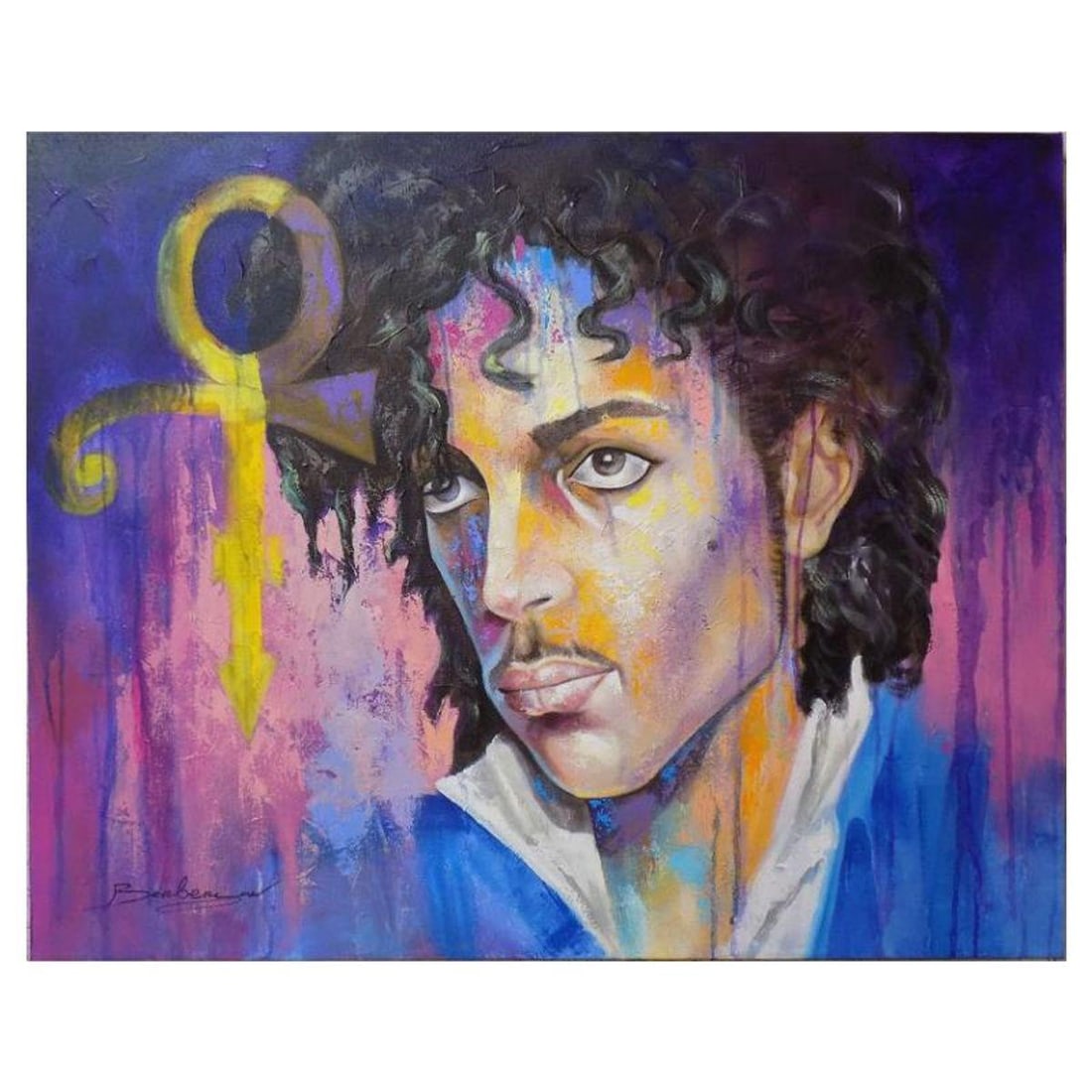 Berberyan, "Prince" Hand Signed Original Painting on Canvas with Letter of Authenticity.: Prince is an original acrylic mixed media painting on canvas by Ara Berberyan. The piece is hand signed and comes with a letter of authenticity. Measures approximately 24" x 30".