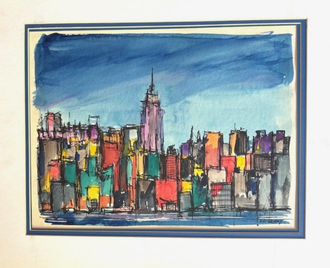 Unknown- Watercolor on paper: Artist: Unknown. Medium: Watercolor on paper. Size: 12" x 16". Signature: Hand Signed. Reference#: 33509.