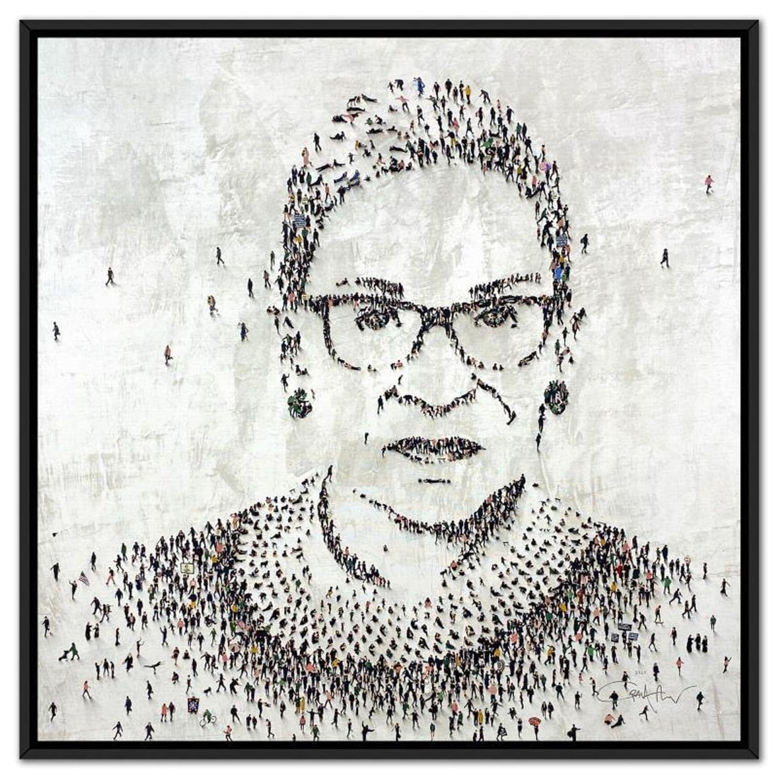 Craig Alan, "Populus: RBG" Framed, Hand Signed Limited Edition Canvas with Letter of Authenticity. (1 of 2)