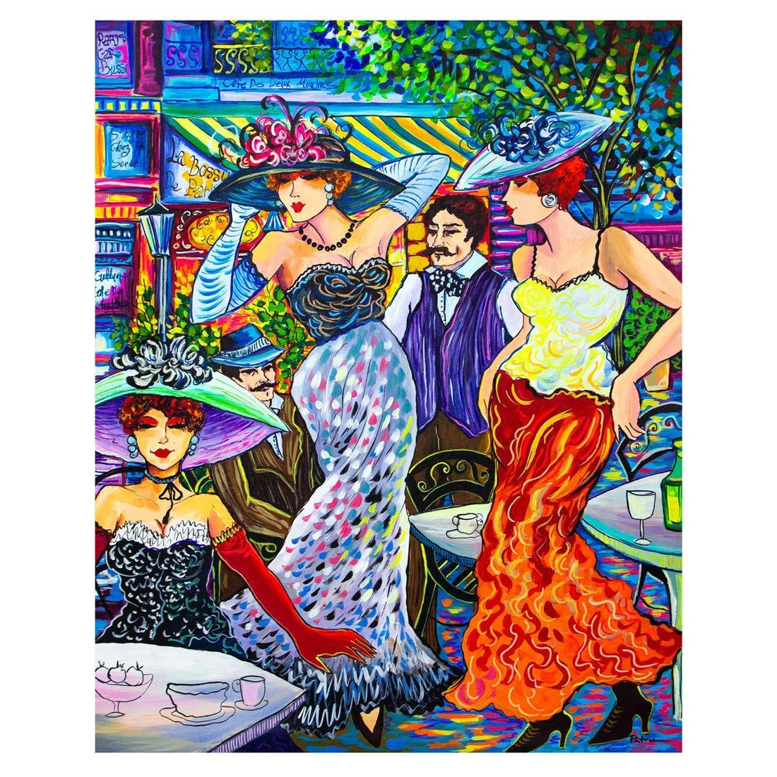 Patricia Govezensky- Original Acrylic on Canvas "After Party": Artist: Patricia Govezensky. Medium: Original Acrylic on Canvas. Title: After Party. Size: 30" x 24". Signature: Hand Signed by the artist. Certificate of Authenticity: From the publisher. Reference#: