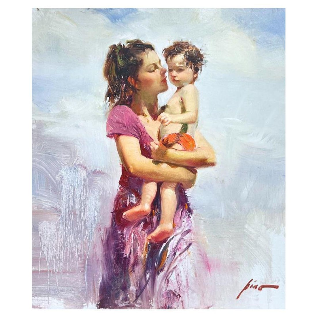 Pino (1939-2010) "Summer Memories" Hand Embellished Limited Edition on Canvas, Numbered and Hand: Summer Memories is an hand embellished limited edition giclee on canvas by Pino (1939-2010), numbered and hand signed by the artist. Includes Certificate of Authenticity. Measures approx. 26" x 22" (i