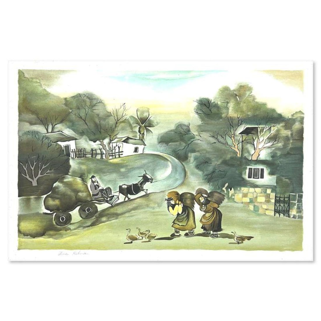 Zina Roitman, Limited Edition Serigraph, Hand Signed and Numbered, Letter of Authenticity.: This is a limited edition serigraph on paper by Zina Roitman. The piece comes hand signed by the artist, numbered, and with a letter of authenticity. Measures approximately 12" x 18". Reference#: 9337