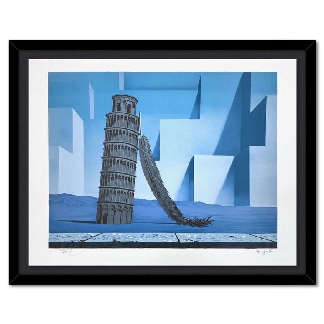 Rene Magritte 1898-1967 (After), "La Nuit de Pise (Night in Pisa)" Framed Limited Edition (1 of 3)