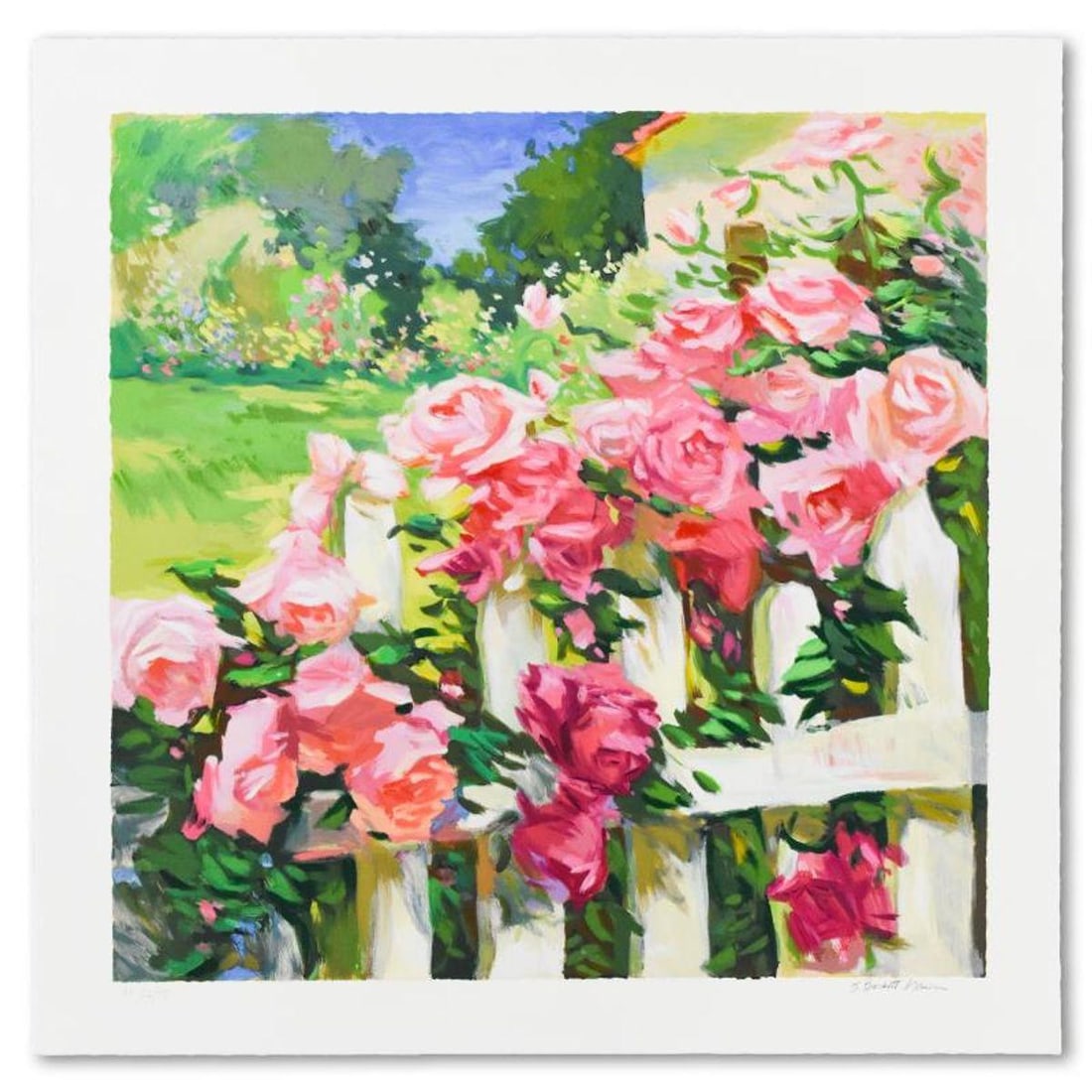 S. Burkett Kaiser, "Sunny Side of the Street" Limited Edition, Numbered and Hand Signed with Letter: Sunny Side of the Street is a limited edition giclee on paper by S. Burkett Kaiser, numbered and hand signed by the artist. Includes Letter of Authenticity. Measures approx. 30" x 30" (border), 26" x