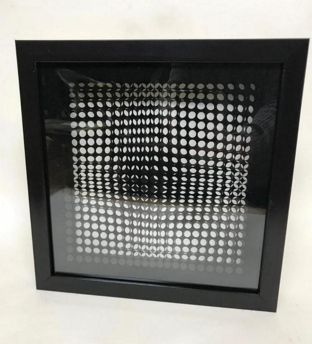 Victor Vasarely- 3D Wall Sculpture/object "Cinetiques": Artist: Victor Vasarely. Medium: 3D Wall Sculpture/object. Title: Cinetiques. Size: 11" x 10". Measures approx. 13" x 11" (framed). Certificate of Authenticity: Is included. Additional: Measures 11x13