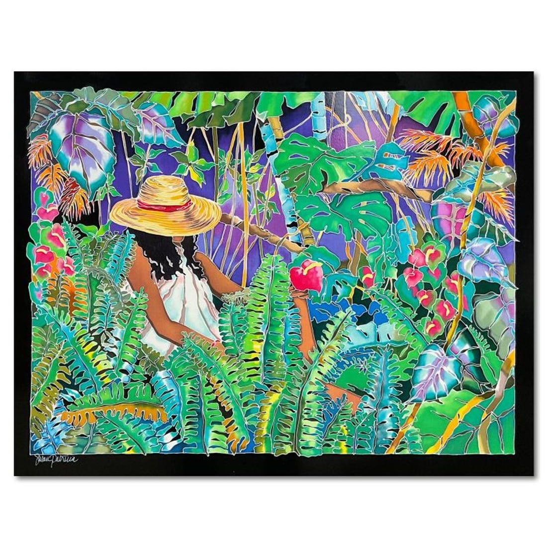 Susan Patricia, "Island Bouquet" Limited Edition Printers Proof Serigraph, Numbered and Hand Signed: Island Bouquet is a limited edition printers proof serigraph on paper by Susan Patricia, numbered and hand signed by the artist. Includes Letter of Authenticity. Measures approx. 22" x 28" (border), 1