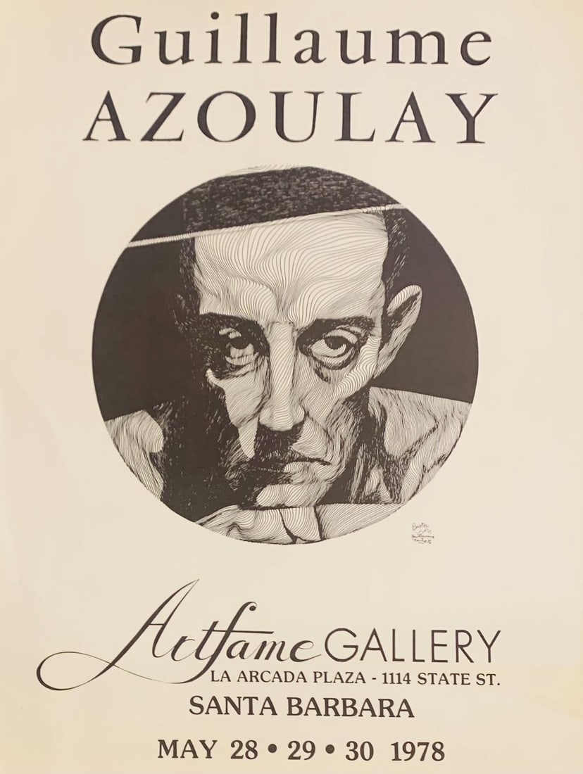 Guillaume Azoulay- Vintage exhbition Lithograph: Artist: Guillaume Azoulay. Medium: Vintage exhbition Lithograph. Size: 17" x 23". Reference#: 25034.