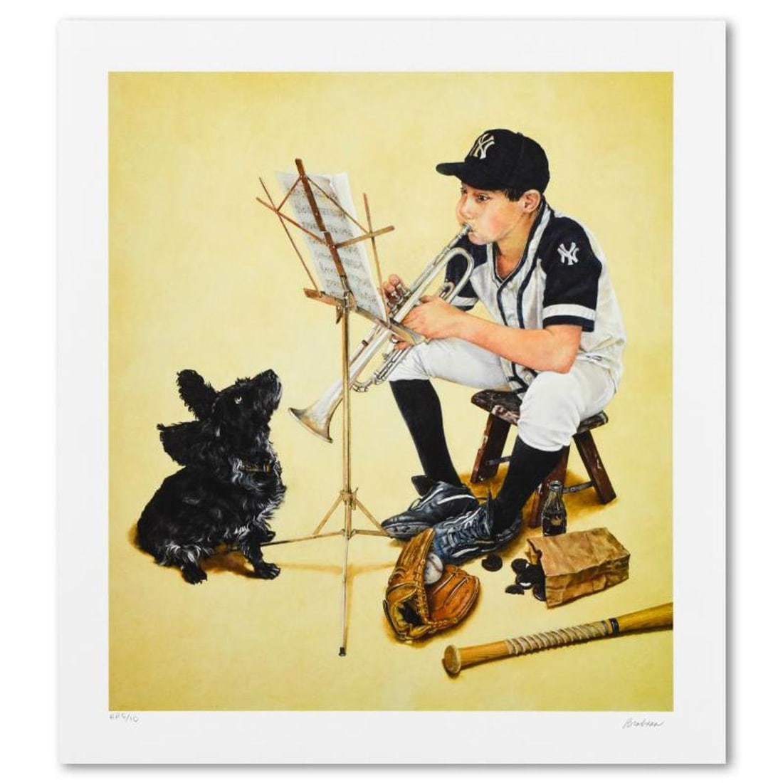 Susan Brabeau, "Practice" Limited Edition Seriolithogrpah, Numbered and Hand Signed with Letter of (1 of 2)