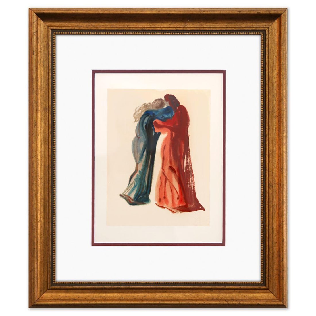 Salvador Dali- Original Color Woodcut on B.F.K. Rives Paper "Purgatory 29": Artist: Salvador Dali. Medium: Original Color Woodcut on B.F.K. Rives Paper. Title: Purgatory 29. Size: 13" x 10". Measures approx. 21.5" x 18.5" (framed). Certificate of Authenticity: Is included. Ad