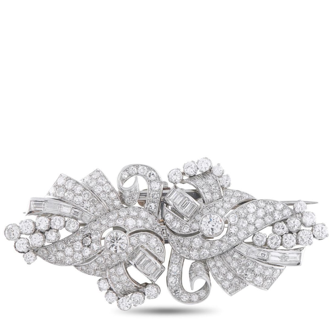 PLATINUM 8.25CT DIAMOND BROOCH (1 of 3)